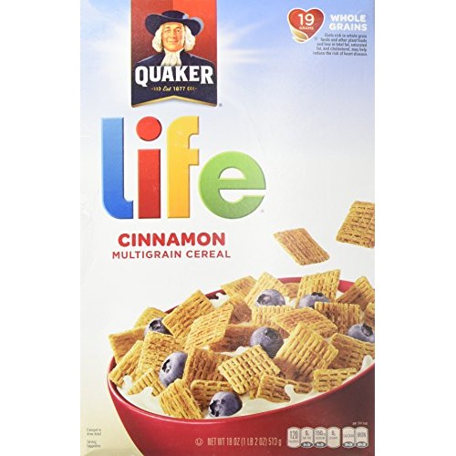 Life Cinnamon Flavored Multigrain Cereal 18 Oz. Box (2 Pack)