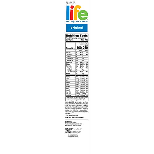 Quaker Life Original Cereal, 18Oz