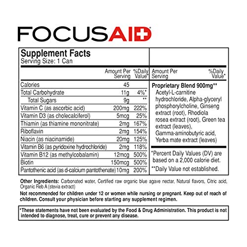 Focusaid Energy Blend | Nootropics Drink For Brain Fuel | Alpha-