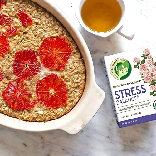 Lifestyle Awareness Stress Balance Tea with Calming Rose Petal, ...