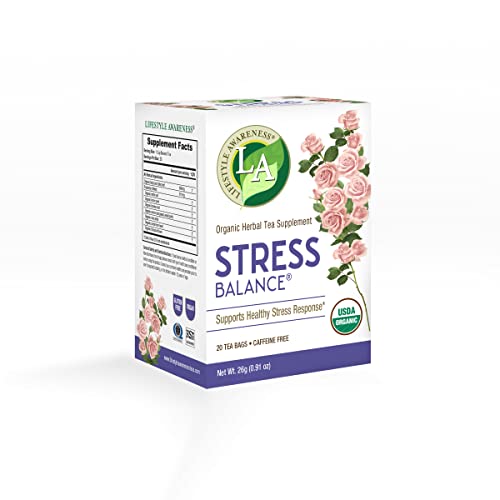 Lifestyle Awareness Stress Balance Tea with Calming Rose Petal, ...
