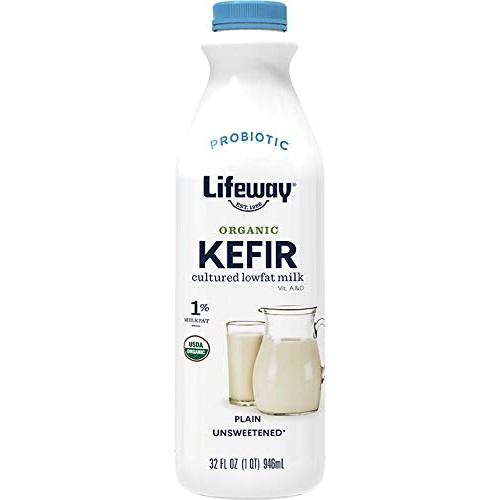 Lifeway Organic Probiotic Low Fat Plain Kefir, 32 Ounce -- 6 Per