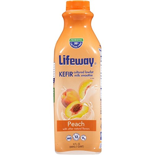 Lifeway Organic Lowfat Kefir, Peach, 32 Ounce Pack Of 06