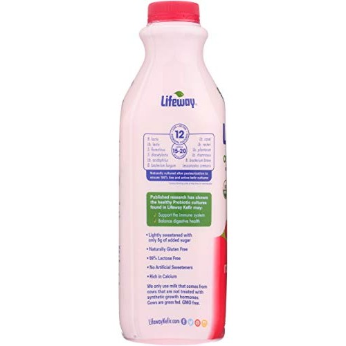 Lifeway Organic Probiotic Low Fat Raspberry Kefir, 32 Ounce -- 6