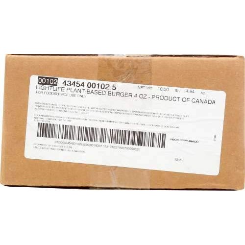 Lightlife Vegetarian Plant Based Soy Free Burger 4 Ounce Pack O