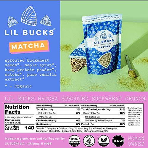 Lil Bucks Sprouted Buckwheat Groats Raw Organic, Grain-Free Gran