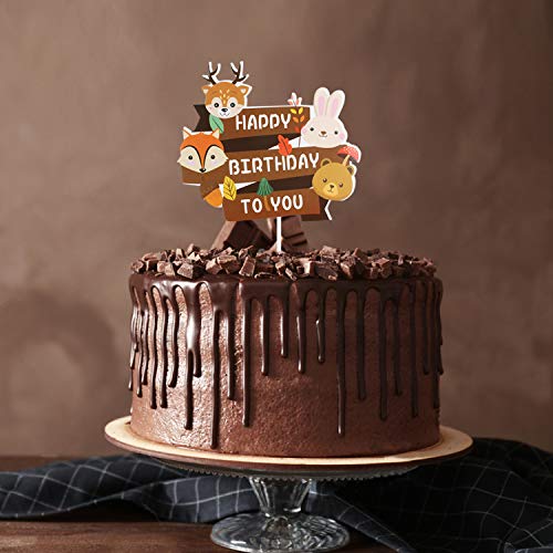 Cartoon Animals Happy Birthday To You Banner Cake Topper Handmad