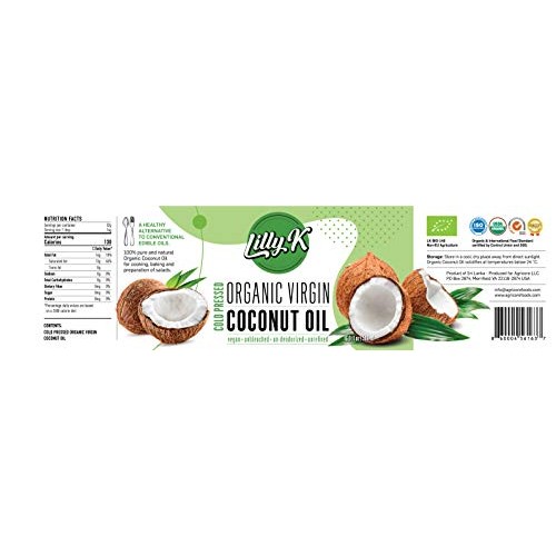 Lillyk Cold-Pressed Organic Virgin Vegan Coconut Oil | 16.9 Fl O