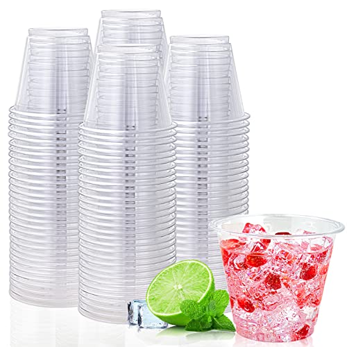 Lilymicky 200 Pack 9 oz Clear Plastic Cups, 9 Ounce Disposable P...