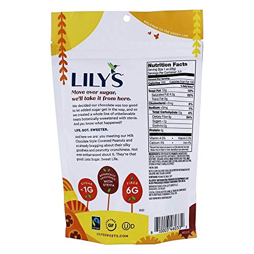 Lilys Chocolate, Peanuts Milk Chocolate Covered, 3.5 Ounce