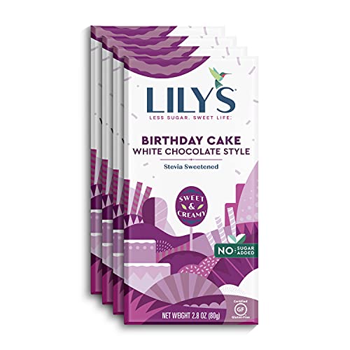 Birthday Cake White Chocolate Bar By Lilys Sweets | Stevia Swee