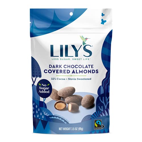 Dark Chocolate Covered Almonds By Lilys Sweets, Made With Stevi
