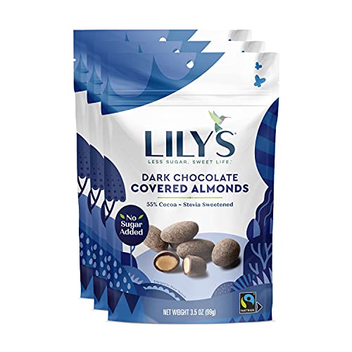 Dark Chocolate Covered Almonds By Lilys Sweets, Made With Stevi