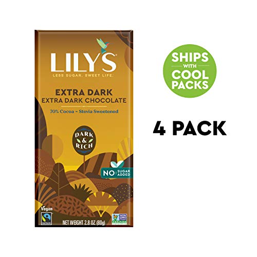 Extra Dark Chocolate Bar By Lilys | Stevia Sweetened, No Added