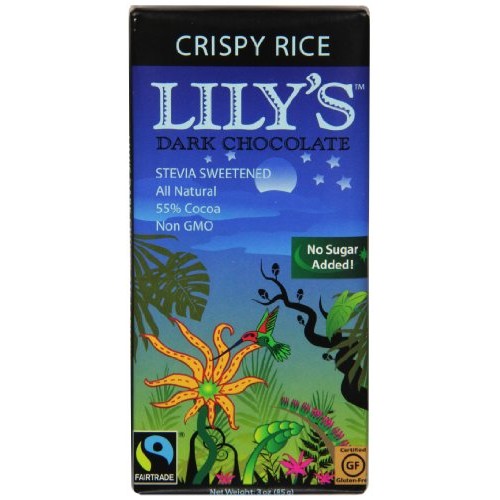 Lilys Dark Chocolate Bar With Stevia, Crispy Rice, 3 Ounce Pac