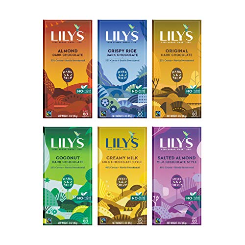 Lilys Chocolate Variety 6 Pack | Stevia Sweetened, No Added Sug