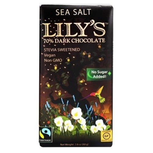Lilys - Dark Chocolate Bar 70% Cocoa Sea Salt - 2.8 Oz.Pack Of 2