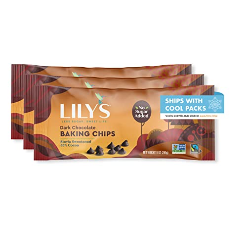 LILYS Dark Chocolate Style, Gluten Free No Sugar Added Baking C...