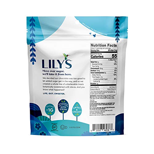 Lilys Milk Chocolate Style Baking Chips Resealable Bag, 7 Oz L