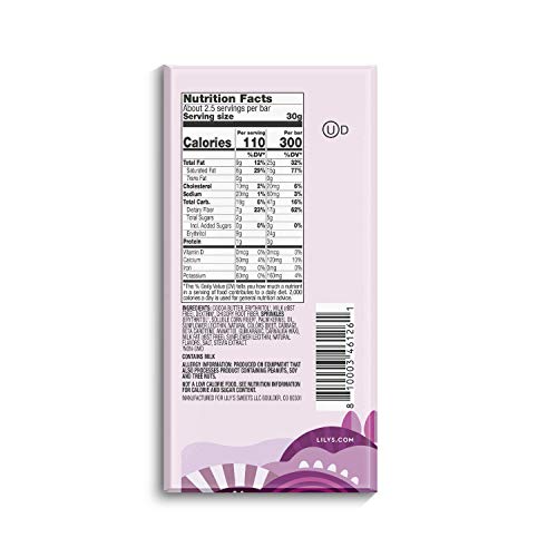 Lilys Stevia Sweetened No Added Sugar, Low-Carb, Keto Friendly,