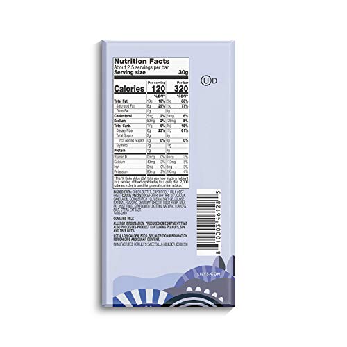 Lilys Stevia Sweetened No Added Sugar, Low-Carb, Keto Friendly,