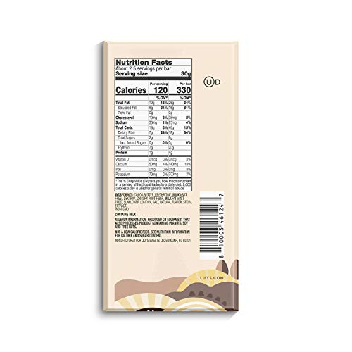 Lilys Stevia Sweetened No Added Sugar, Low-Carb, Keto Friendly,