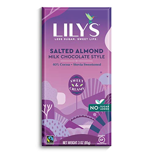 Salted Almond &Amp; Milk Chocolate Bar By Lilys Sweets | Stevia Swe