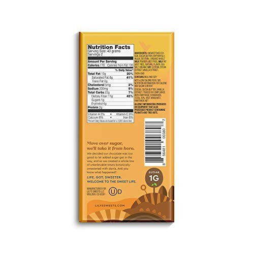 Salted Caramel Milk Chocolate Bar By Lilys | Stevia Sweetened,