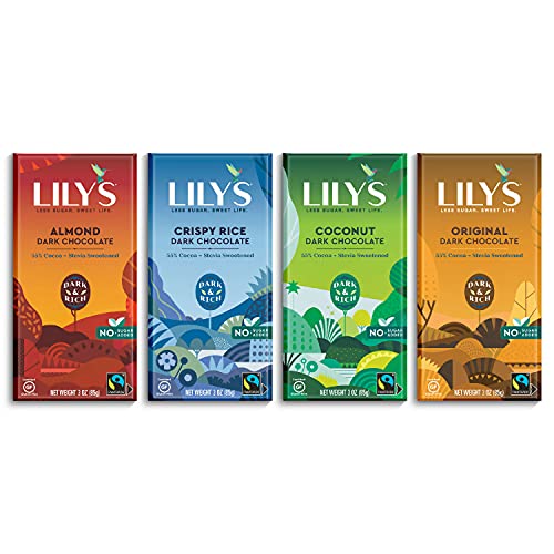 Variety 55% Dark Chocolate Bar Sampler By Lilys | Stevia Sweete