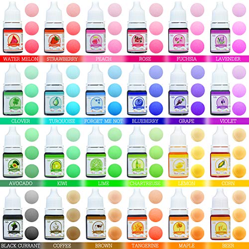 24 Color Food Coloring - Variety Rainbow Cake Food Coloring Set