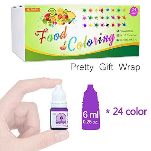 24 Color Food Coloring - Variety Rainbow Cake Food Coloring Set