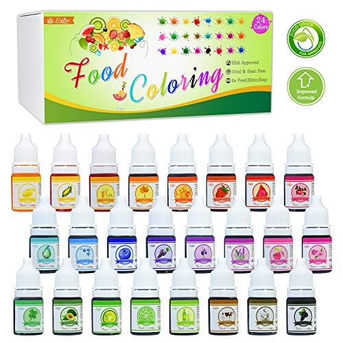 24 Color Food Coloring - Variety Rainbow Cake Food Coloring Set
