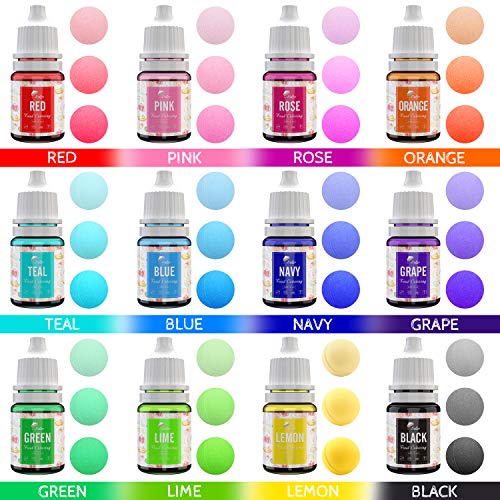 Food Coloring - 12 Colors Variety Liquid Cake Icing Coloring Kit