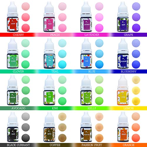 Food Coloring - 16 Color Liquid Vibrant Cake Food Coloring Kit F