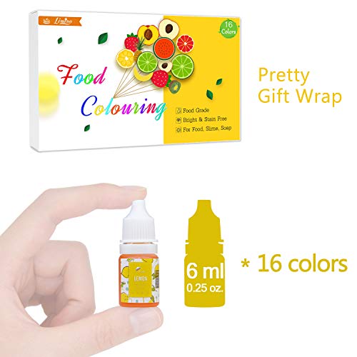 Food Coloring - 16 Color Liquid Vibrant Cake Food Coloring Kit F