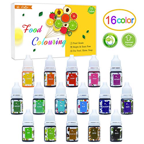 Food Coloring - 16 Color Liquid Vibrant Cake Food Coloring Kit F