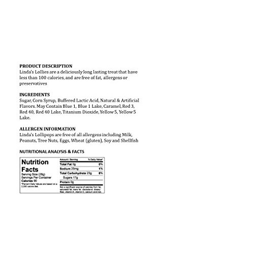 Lindas Lollies Gourmet Lollipops 24 Count Box Assorted Flavors