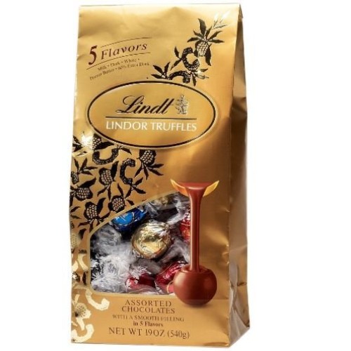 Lindt Lindor Truffles Assorted 5 Flavors -50Ct Gift Bag 21.2 Oz