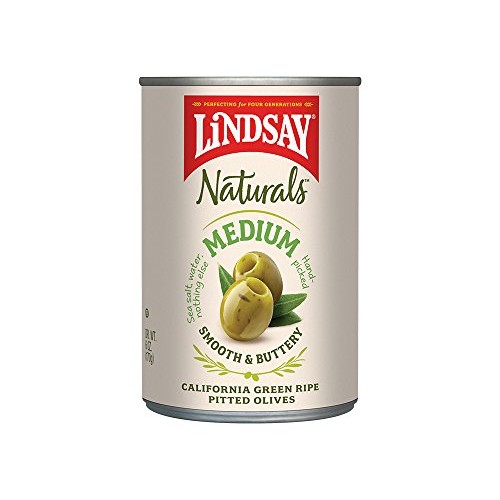 Lindsay Naturals Medium Pitted Ripe Green Olives, 6 Oz Pack Of 12