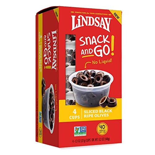 Lindsay Sliced Black Olive Snack Cups, 4- 1.2 Oz Cups 4.8 Oz