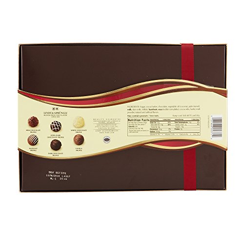 Lindt Assorted Chocolate Gourmet Truffles, Gift Box, Kosher, 7.3