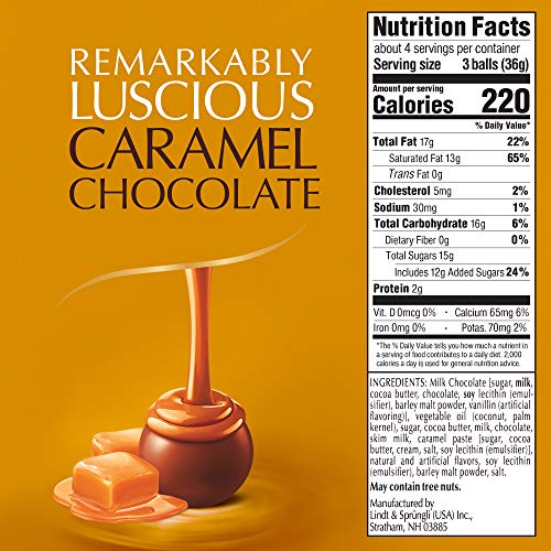 Lindt Lindor Caramel Milk Chocolate Truffles, 5.1Oz Pack Of 6
