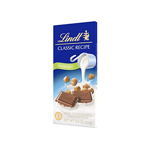 Lindt Classic Recipe Milk Chocolate Bar, Hazelnut, 4.4 Ounce Pa
