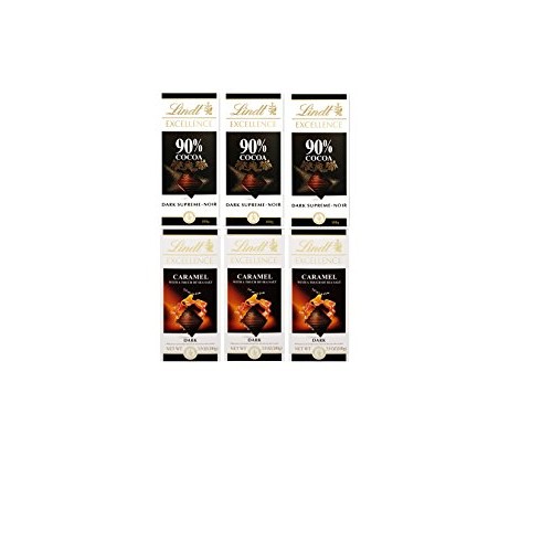 Lindt Excellence 90% Cocoa Dark, Caramel With Sea Salt 3.5 Oz 3