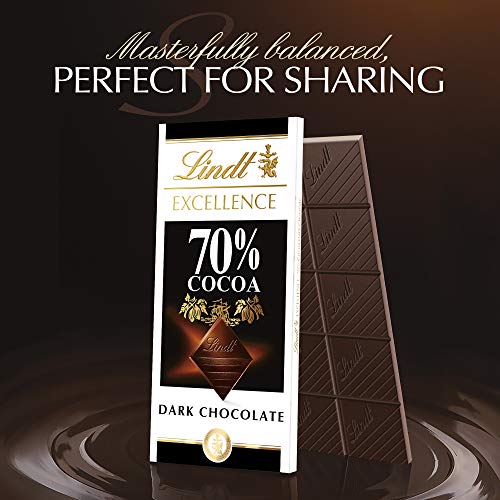 Lindt Excellence Bar, 70% Cocoa Smooth Dark Chocolate, Gluten Fr