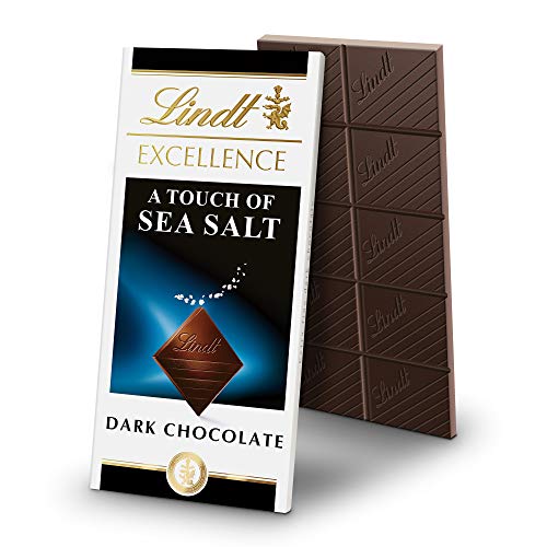 Lindt Excellence Bar, A Touch Of Sea Salt Dark Chocolate, Great