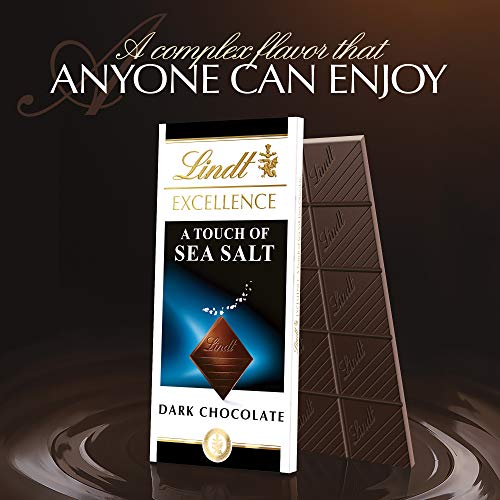 Lindt Excellence Bar, A Touch Of Sea Salt Dark Chocolate, Great