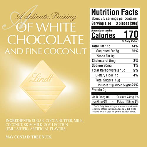 Lindt EXCELLENCE Coconut White Chocolate Bar, White Chocolate Ca...