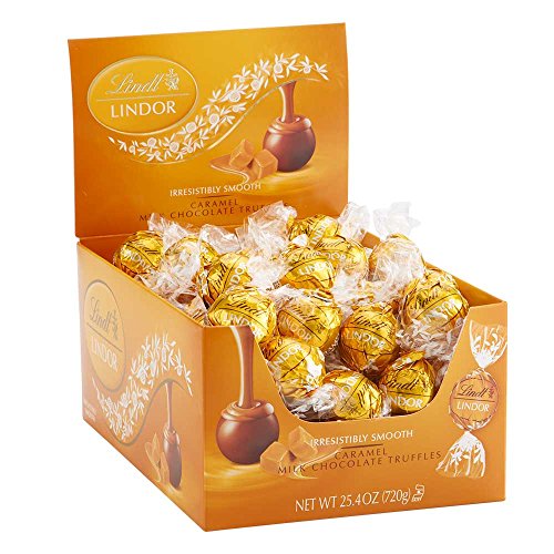 Lindt Lindor Caramel Milk Chocolate Truffles Kosher, 60 Count Box