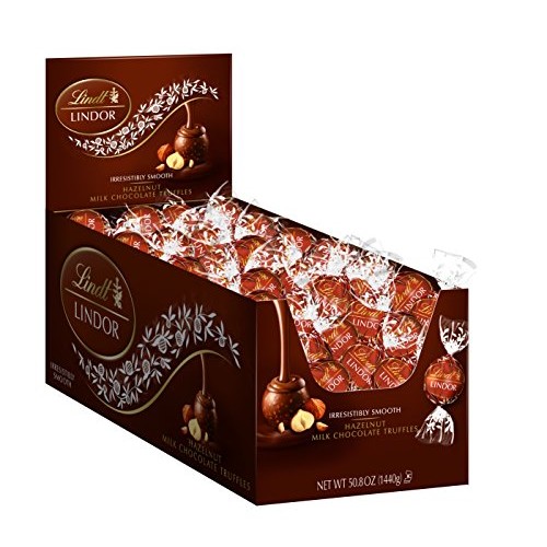 Lindt Lindor Hazelnut Milk Chocolate Truffles, Kosher, 120 Count